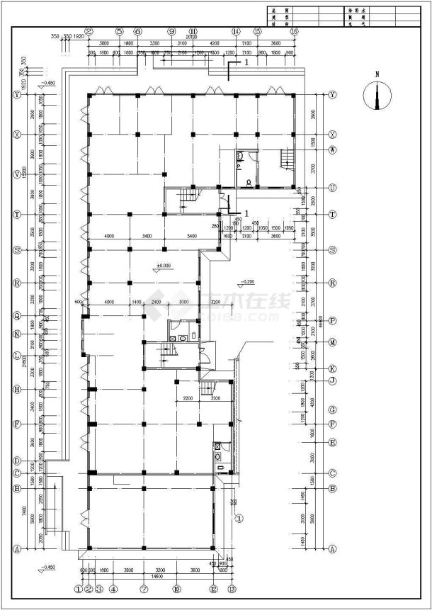 昆山市某小区3900平米6+1层混合结构住宅楼全套平面设计CAD图纸-图二