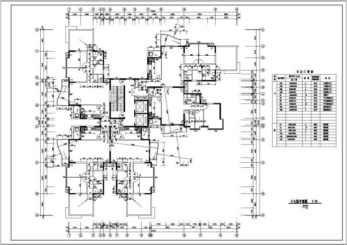 衡阳市某小区1.7万平米19层剪力墙结构住宅楼平立剖面设计CAD图纸_图1