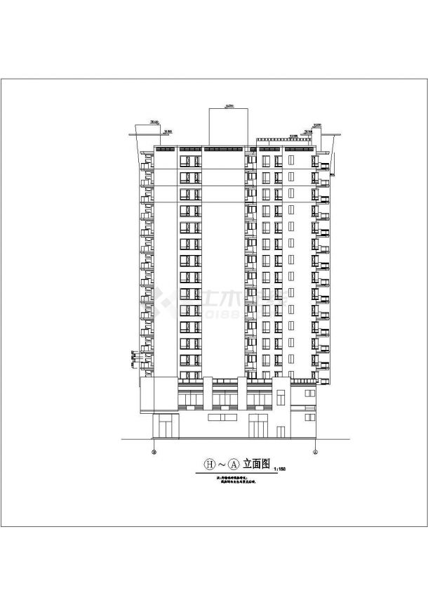 1.1万平米12层框架结构商住公寓楼平立剖面设计CAD图纸（1-2层商用）-图一