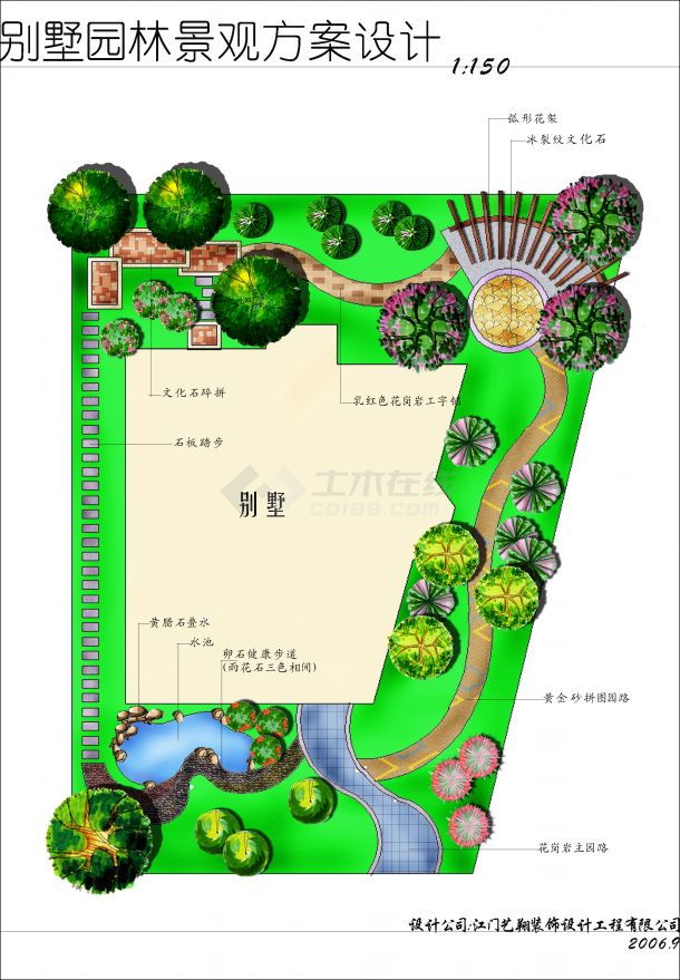 某私家庭院景观设计平面方案-图二