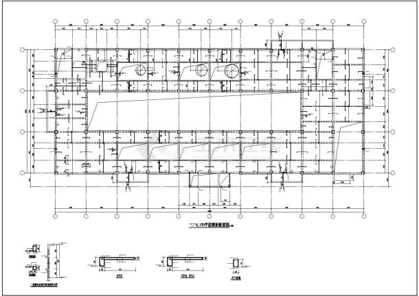 某办公楼结构施工设计CAD图纸 内含节点大样及说明-图二