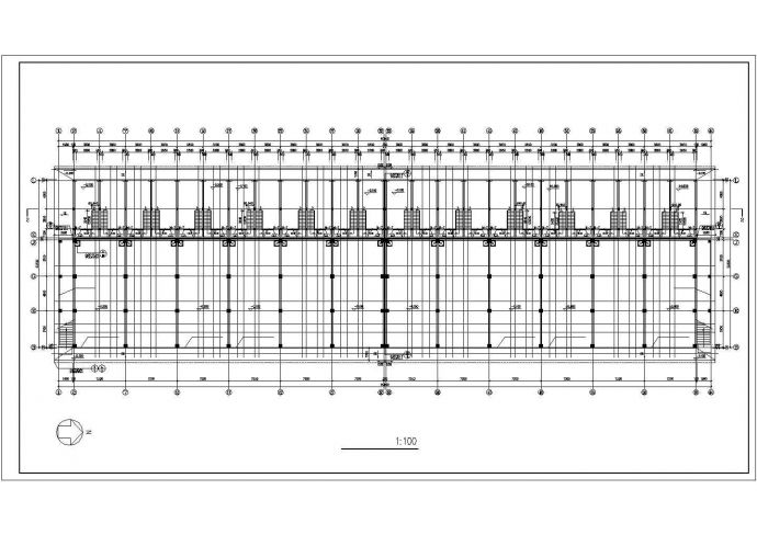 临街3100平米四层框混结构商住楼平立剖面设计CAD图纸（底层商铺）_图1
