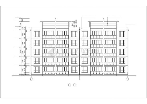 榆林市某小区2900平米5层砖混结构住宅楼平立剖面设计CAD图纸-图一