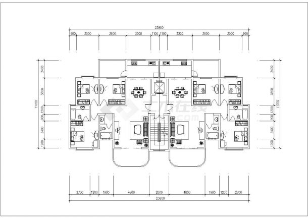 南京某在建小区120-180平米经典中大户型设计CAD图纸（共6张）-图二