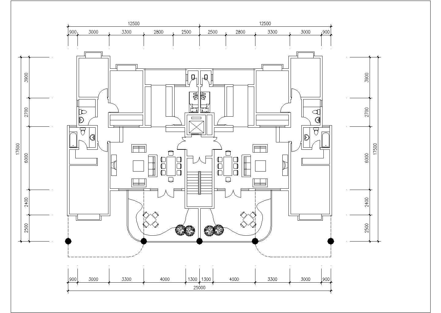 南京某在建小区120-180平米经典中大户型设计CAD图纸（共6张）