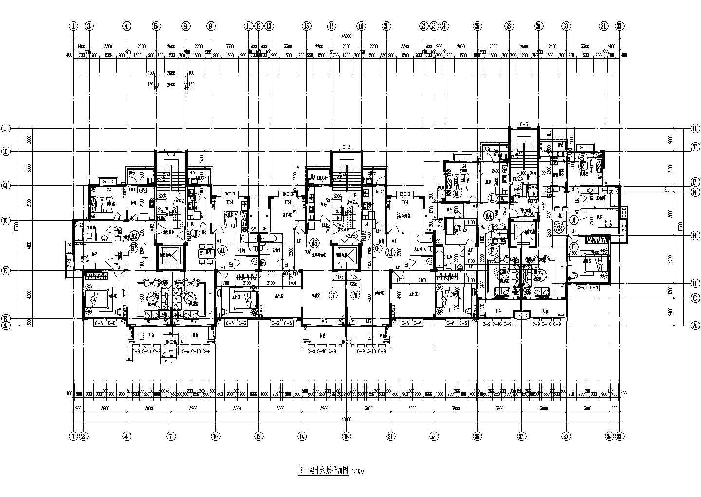 安庆某17层住宅建筑设计图（3号楼）CAD