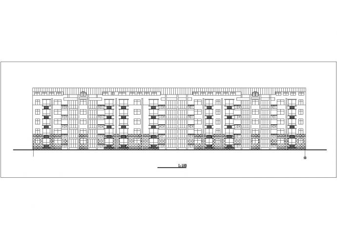 某六层框混结构住宅楼平立剖面设计CAD图纸（含阁楼层）_图1