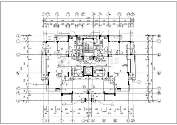 某大型12层框架结构住宅楼全套建筑设计CAD图纸（含跃层）-图一