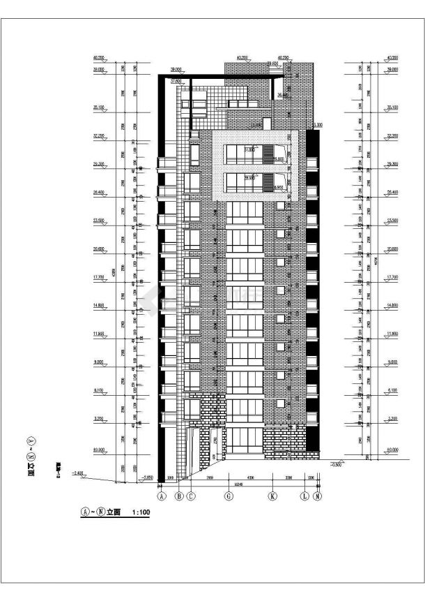 某大型12层框架结构住宅楼全套建筑设计CAD图纸（含跃层）-图二