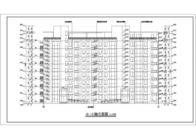 长春市某小区6500平米9层框架结构住宅楼平立剖面设计CAD图纸_图1