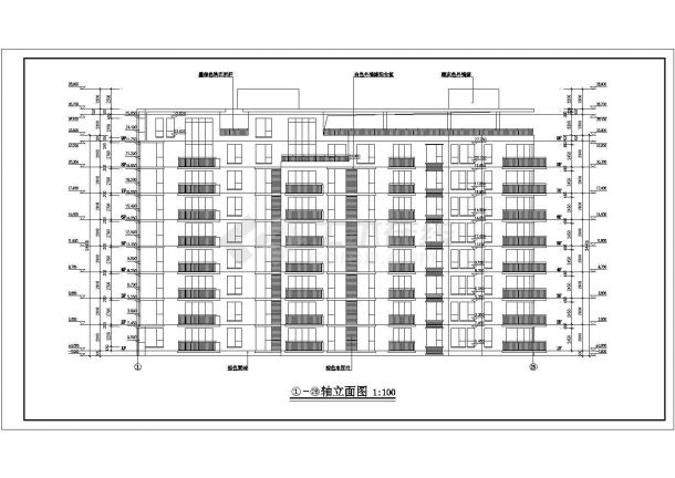 长春市某小区6500平米9层框架结构住宅楼平立剖面设计CAD图纸-图二