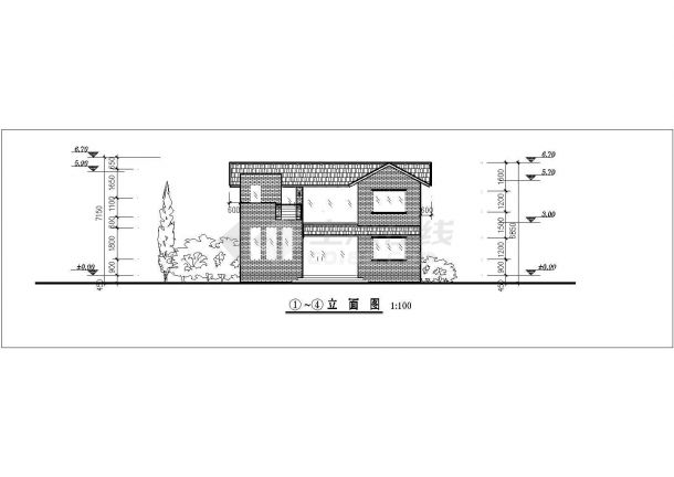 某现代化村镇某小型2层农村民居楼建筑设计CAD图纸-图一