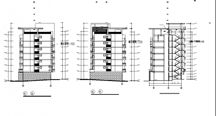 福建四套小高层住宅楼建筑设计施工cad图纸（含设计说明）_图1