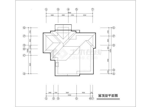 某小区别墅平立剖面设计cad施工图-图一