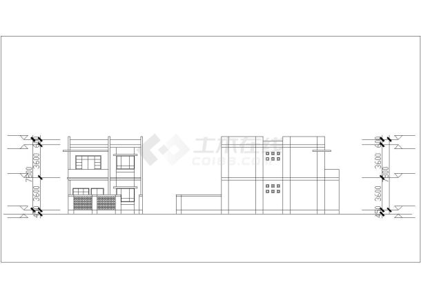 扬州市海岸家园小区2层别墅平立面设计CAD图纸（三种组合方案）-图一