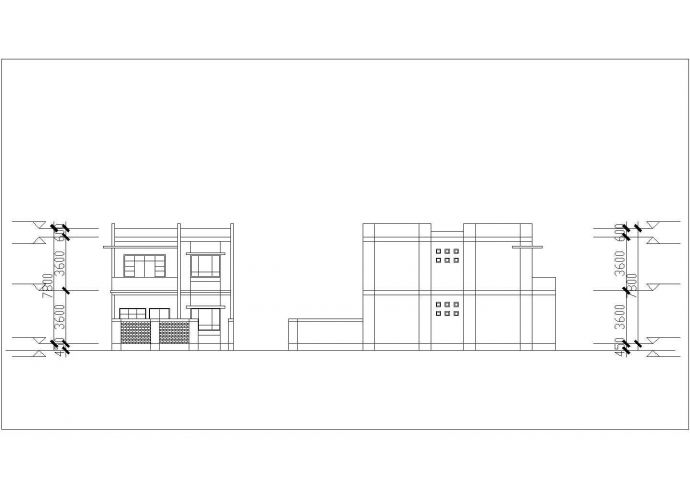 扬州市海岸家园小区2层别墅平立面设计CAD图纸（三种组合方案）_图1