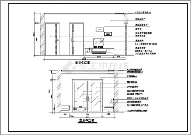 经典住宅楼室内装修设计施工CAD图-图二