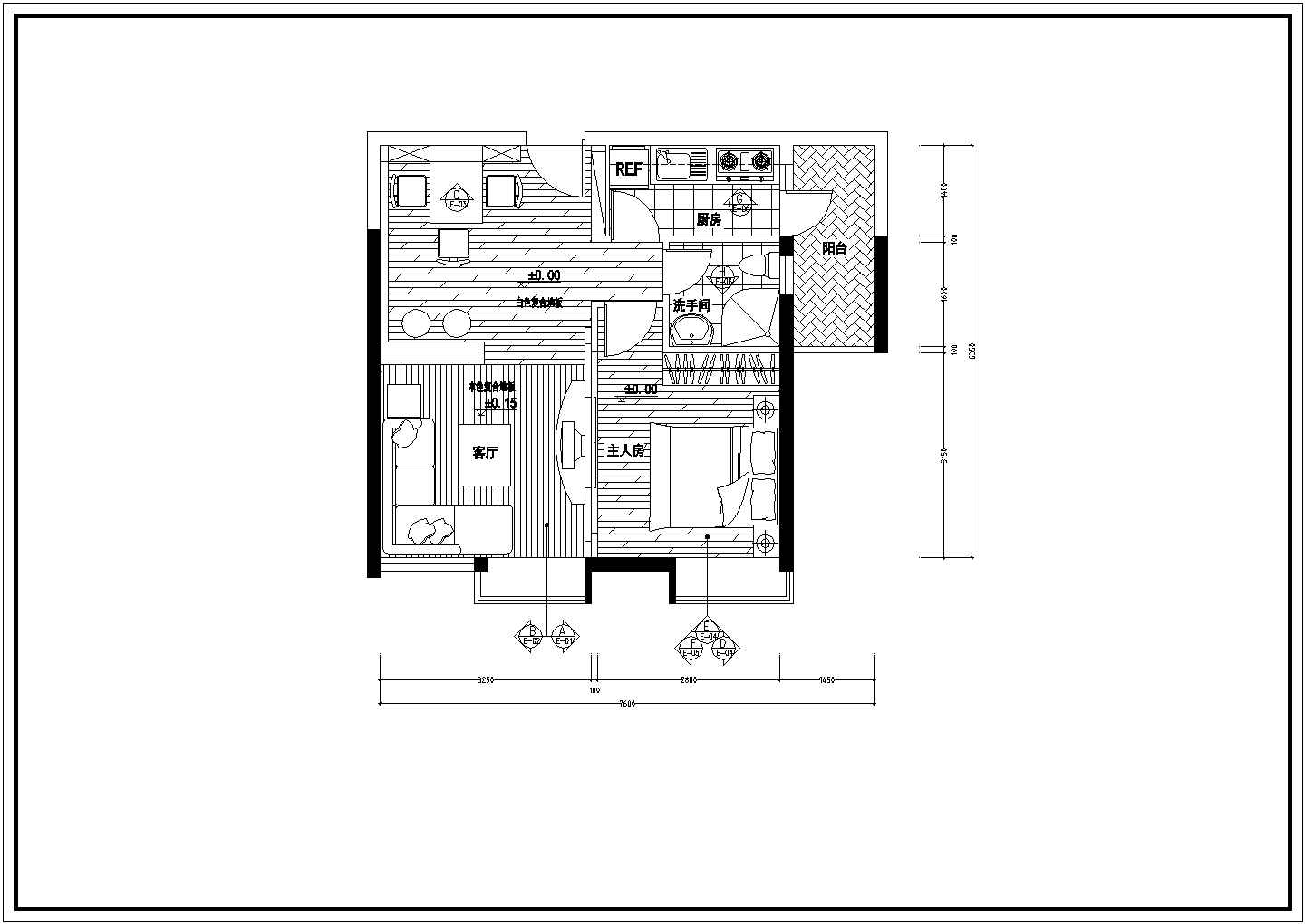 精品一室一厅家装设计方案施工图