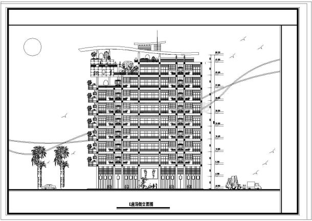 某单位多层住宅建筑设计cad施工图-图二