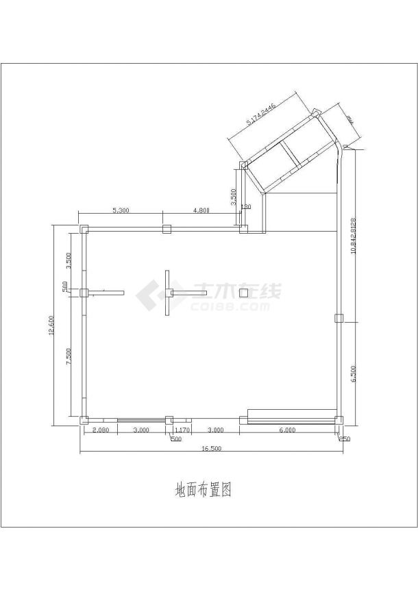 某地蝶恋花商铺装饰设计cad施工图-图一