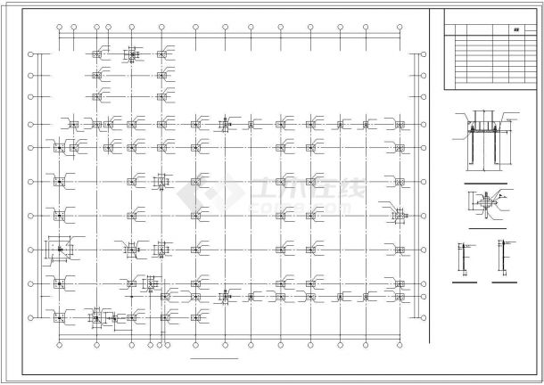 某地汽车展厅4S店钢结构设计施工cad图纸-图二