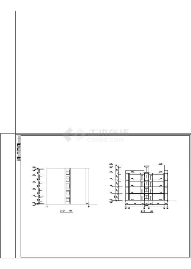 某宿舍建筑施工设计CAD图纸 内含设计说明方案-图二