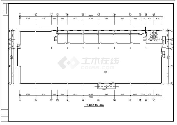 某汽车展厅电力设计CAD平面图-图一