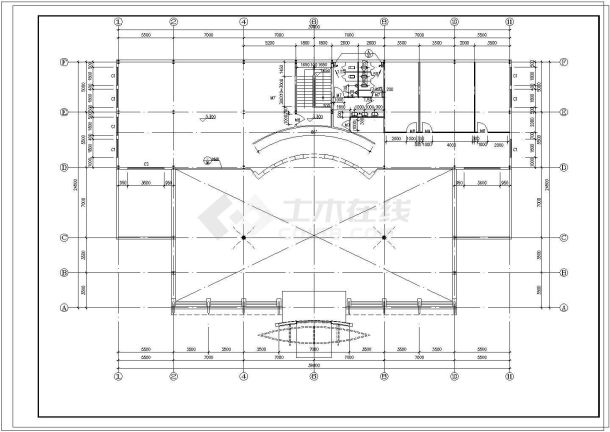 汽车销售中心建筑设计施工图-图一