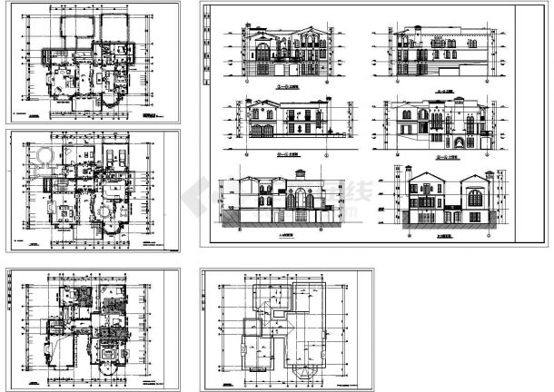 农村大型别墅建筑设计CAD图纸-图一