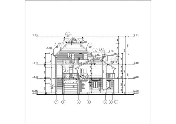 某地区独栋乡村别墅建筑方案设计施工CAD图纸（含效果图）-图二