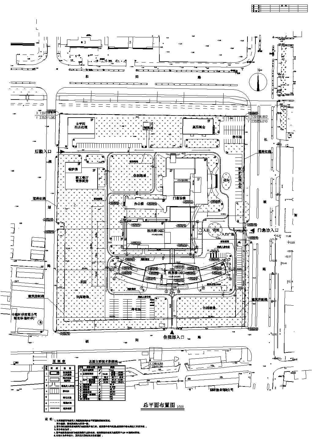 71541平米医院规划总平面图