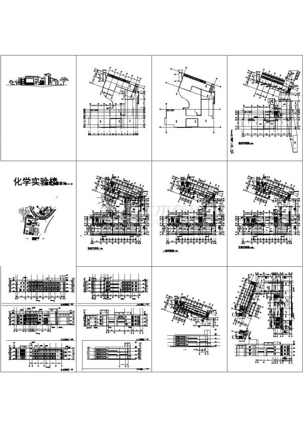 某学校化学实验楼全套建筑设计cad施工图-图一