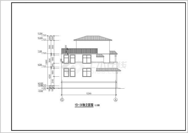 某地区私人高级别墅建筑结构方案设计施工CAD图纸（含效果图）-图一