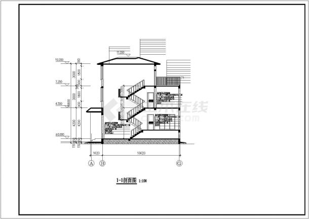 某地区私人高级别墅建筑结构方案设计施工CAD图纸（含效果图）-图二