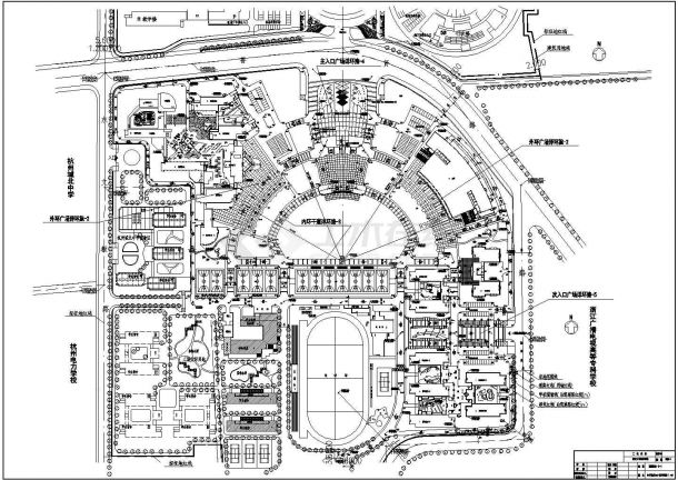 浙江大学城市学院景观CAD设计图-图二