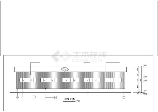 汽车展厅建筑设计CAD立面图纸-图一