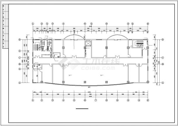 汽展中心建筑施工设计CAD图-图二