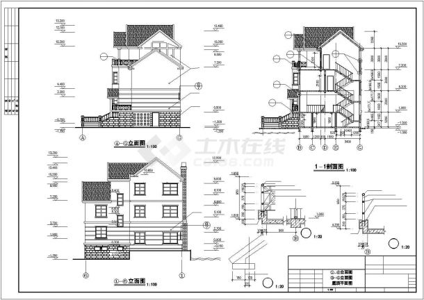 某地区经典高层小型住宅建筑方案设计施工CAD图纸（含效果图）-图一