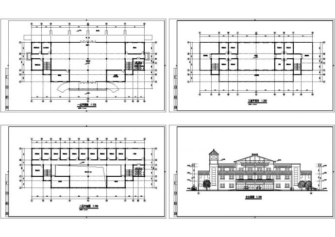 3层小型汽车站建筑方案设计图_图1