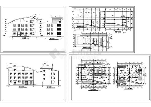 某地四层小汽车站建筑施工图-图一