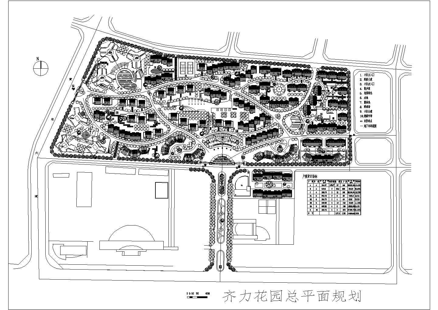 花园住宅区 总平面规划图(cad版本,dwg格式)