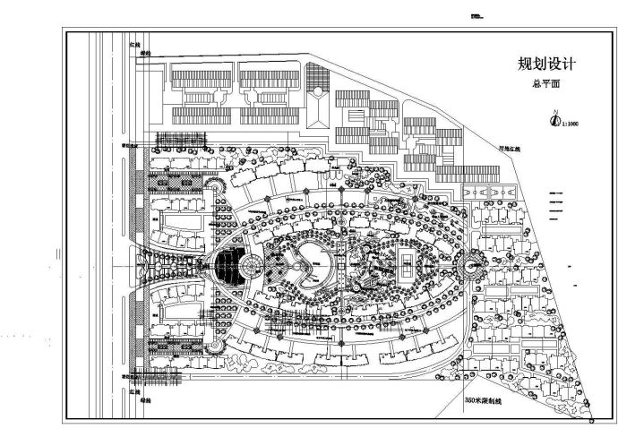 总用地103575平米小 区规划设计总平面图.（cad版本，dwg格式）_图1