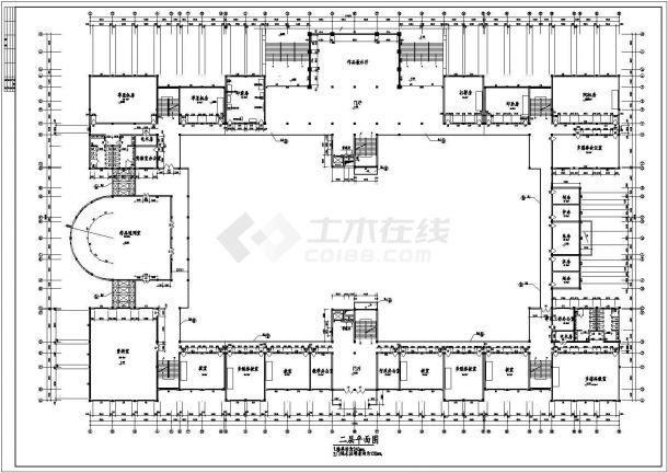 湖南工业大学艺术楼建筑施工总平面设计CAD完整详细-图二
