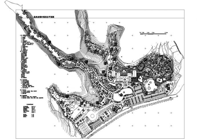 某高级温泉度假村（总用地面积83247㎡）景观规划设计cad总平面图纸（含技术经济指标）_图1