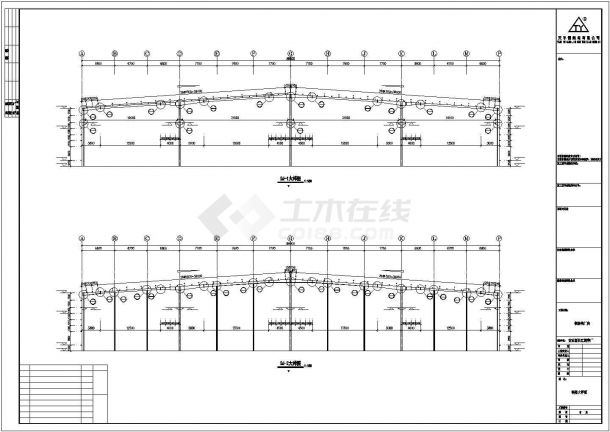 长江精密厂钢结构设计图CAD建筑图纸-图二