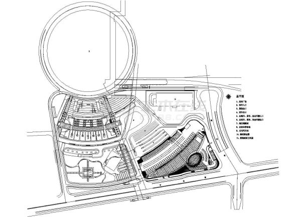 多层长途汽车客运站规划施工CAD平面图-图一