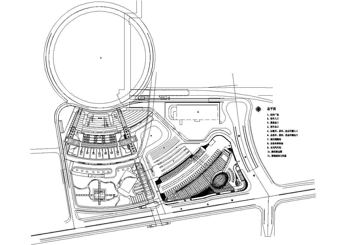 多层长途汽车客运站规划施工CAD平面图