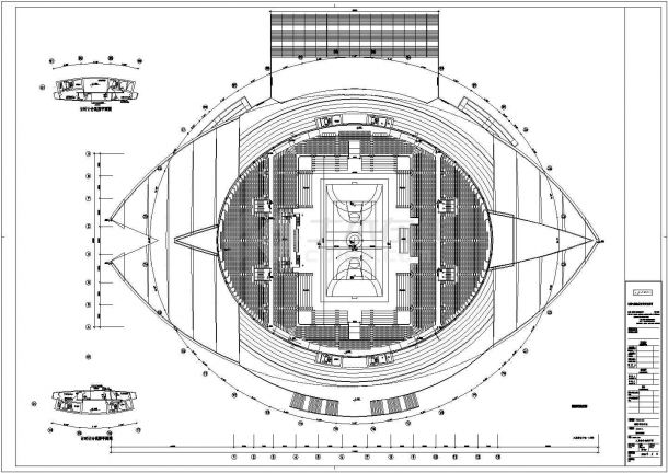 三层体育馆网综合布线设计cad图，共五张-图二