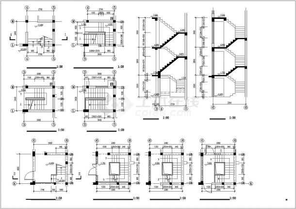 某多层排房样板建筑施工CAD平面图-图一