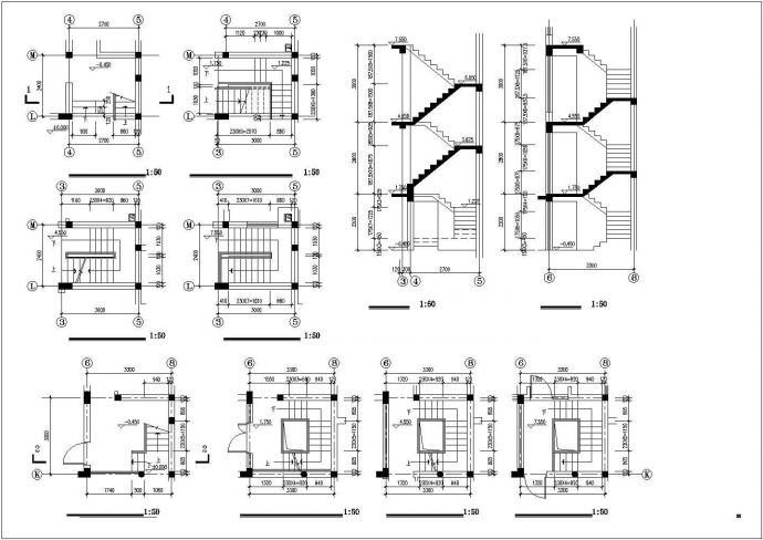 某多层排房样板建筑施工CAD平面图_图1